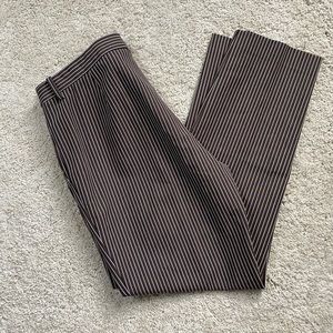 Theory | brown cotton pin stripe cropped pants